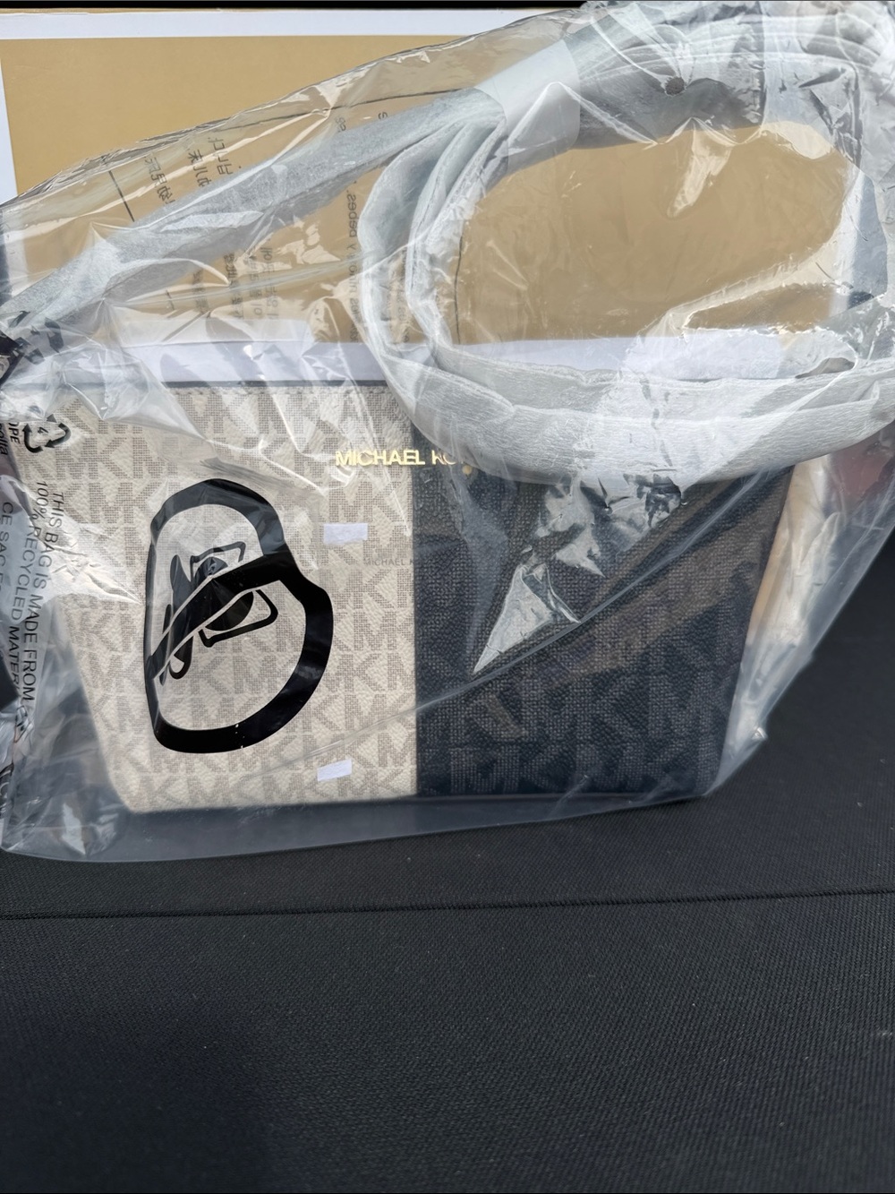 Michael Kors Black & Vanilla Logo Crossbody Bag - Picture 2 of 3